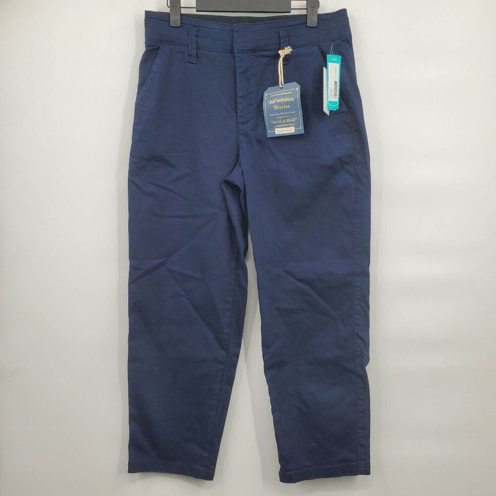 Democracy "Ab" Solution Slimming Skyrise Pants Women Size 6P NWT Navy Mold Hold